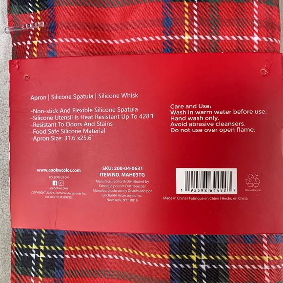 cook with color holiday apron kit NEW Gift Set Christmas silicone utensils - Picture 3 of 3